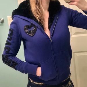 PINK Faux Fur Hoodie